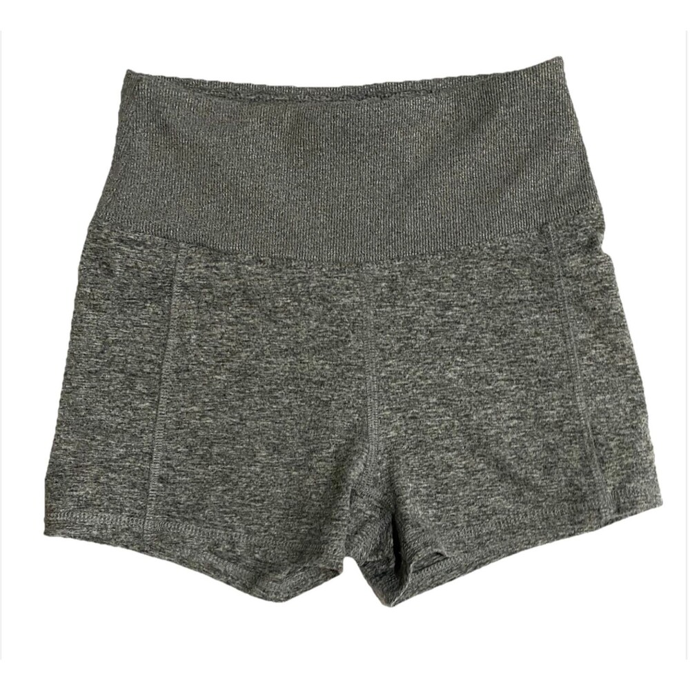 Zobha Women’s Gray Compression Shorts L High Rise Yoga Gym Athletic Activewear